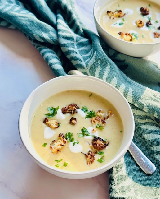 SOPA CREMOSA DE COLIFLOR ASADA