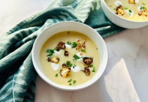 SOPA CREMOSA DE COLIFLOR ASADA