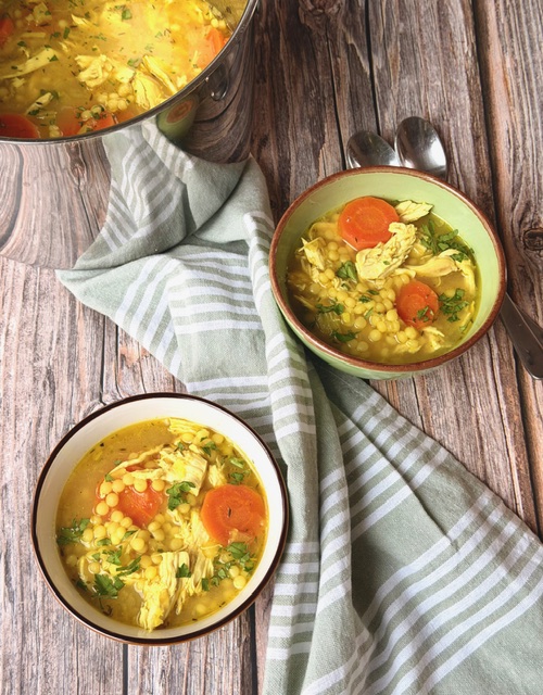 SOPA DE POLLO CON CUSCÚS PERLADO