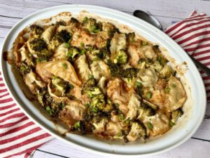 POLLO AL COCO CON GYOZAS AL HORNO