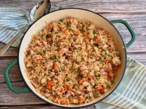 ARROZ FRITO CON SALMÓN